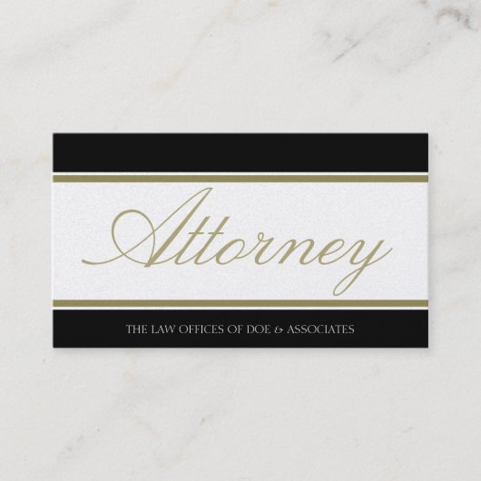 Attorney Script Golden Banner Visitekaartje (Voorkant)