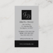 Attorney Silver Black Corner Visitekaartje (Achterkant)