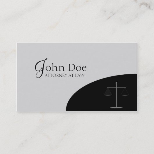 Attorney Silver Black Corner Visitekaartje (Voorkant)