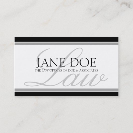 Attorney Silver LAW Script Visitekaartje (Voorkant)