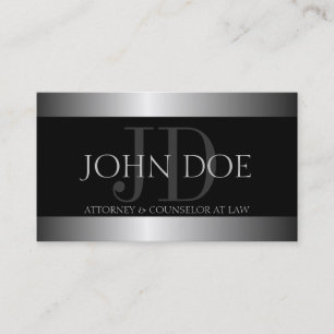 Attorney Silver Metal Metallic Border Visitekaartje