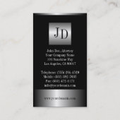 Attorney Silver Metal Metallic Border Visitekaartje (Achterkant)