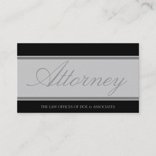 Attorney Silver Script/Banner Visitekaartje (Voorkant)
