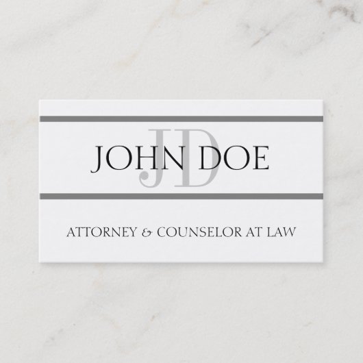 Attorney Silver Stripes - Available Letterhead - Visitekaartje (Voorkant)