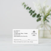 Attorney Simple Business Appointment Cards Afsprakenkaartje (Staand voorkant)