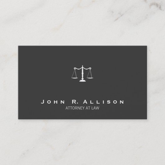 Attorney Simple Justice Scales Black and White Visitekaartje (Voorkant)