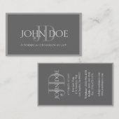 Attorney Steel/Platinum Monogram/Border Visitekaartje (Voorkant / Achterkant)
