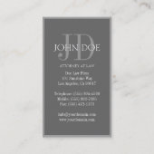 Attorney Steel/Platinum Monogram/Border Visitekaartje (Achterkant)