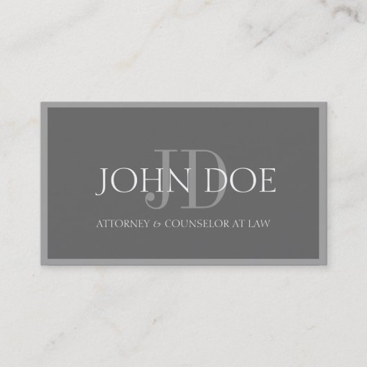 Attorney Steel/Platinum Monogram/Border Visitekaartje (Voorkant)