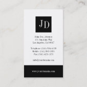 Attorney Stripe White/White Visitekaartje (Achterkant)