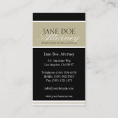Attorney Tan/White Script/Black Borders Visitekaartje (Achterkant)