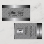 Attorney Texture Marble Silver Metallic Visitekaartje (Voorkant / Achterkant)