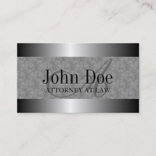 Attorney Texture Marble Silver Metallic Visitekaartje (Voorkant)