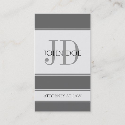 Attorney Vertical Gray Visitekaartje (Voorkant)