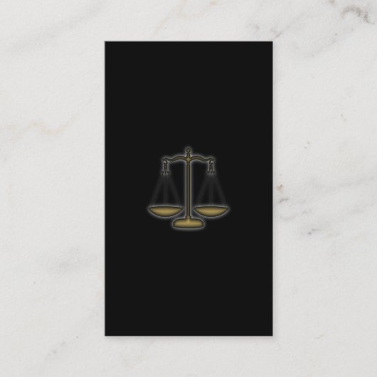 Attorney Visitekaartje Scale Justice Black Gold (Voorkant)