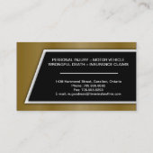 Attorney Visitekaartje - Stylish Gold & Black (Achterkant)