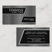 Attorney Visitekaartje - Stylish Silver & Black (Voorkant / Achterkant)