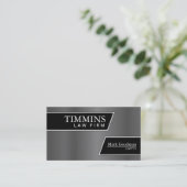 Attorney Visitekaartje - Stylish Silver & Black (Staand voorkant)