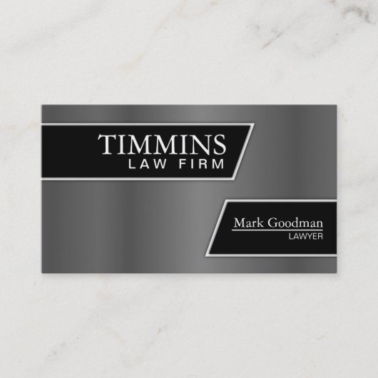Attorney Visitekaartje - Stylish Silver & Black (Voorkant)