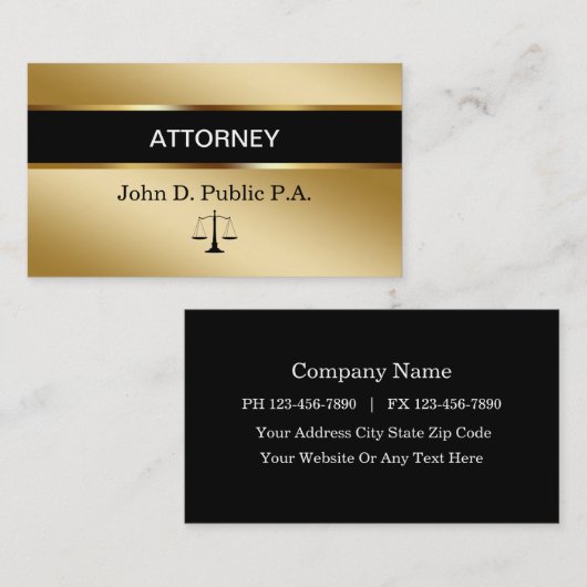 Attorney Visitekaartjes (Voorkant / Achterkant)