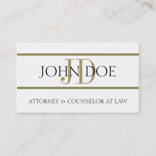 Attorney W/W Gold Stripes - Available Letterhead - Visitekaartje (Voorkant)