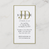 Attorney White/Gold Monogram/Border Visitekaartje (Achterkant)