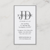 Attorney White/Graphite Monogram/Border Visitekaartje (Achterkant)