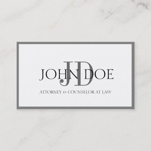 Attorney White/Graphite Monogram/Border Visitekaartje (Voorkant)