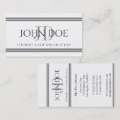 Attorney White Silver Stripes Visitekaartje (Voorkant / Achterkant)