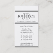 Attorney White Silver Stripes Visitekaartje (Achterkant)
