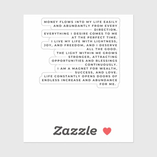 Attract What You Want. Own Your Reality. Sticker (Vel)