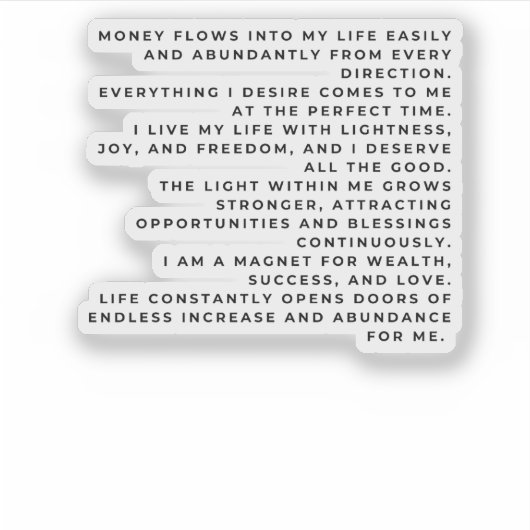 Attract What You Want. Own Your Reality. Sticker (Voorkant)