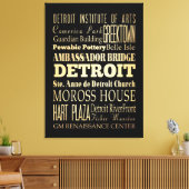 Attracties & beroemde plaatsen van Detroit, Michig Canvas Afdruk (Insitu (Woonkamer))