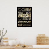Attracties en beroemde plaatsen in Washington, New Poster (Keuken)