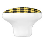 Attractieve schotgele en zwarte textuur keramische knop (Zijkant)