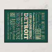 Attractions & Famous Places of Detroit, Michigan. Briefkaart (Voorkant)