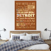 Attractions & Famous Places of Detroit, Michigan. Canvas Afdruk (Insitu (Slaapkamer))