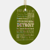 Attractions & Famous Places of Detroit, Michigan. Keramisch Ornament (Rechts)