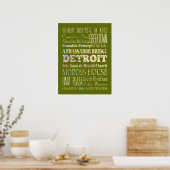 Attractions & Famous Places of Detroit, Michigan. Poster (Keuken)