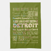 Attractions & Famous Places of Detroit, Michigan. Theedoek (Verticaal)