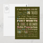Attractions & Famous Places of Fort Worth, Texas. Briefkaart (Voorkant / Achterkant)
