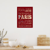 Attractions & Famous Places of Paris, Frankrijk. Poster (Keuken)