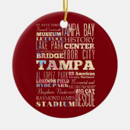Attractions & Famous Places of Tampa, Florida. Keramisch Ornament