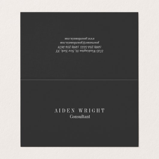 Attractive Black Classical Minimalist Visitekaartje (Buitenkant ongevouwen)