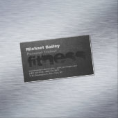 Attractive Black Gray Chalkboard Personal Trainer Magnetisch Visitekaartje (Voorbeeld)