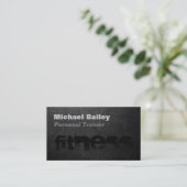 Attractive Black Gray Chalkboard Personal Trainer Visitekaartje (Staand voorkant)