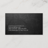 Attractive Black Gray Chalkboard Personal Trainer Visitekaartje (Achterkant)