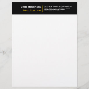 Attractive Black Yellow White Modern Briefhoofd