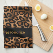 Attractive Brown Leopard Animal Print Theedoek (Quarter Fold)