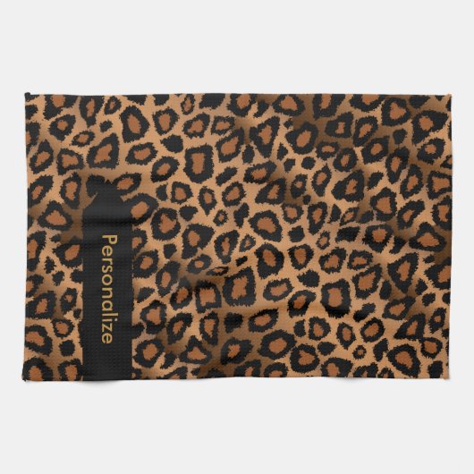 Attractive Brown Leopard Animal Print Theedoek (Horizontaal)